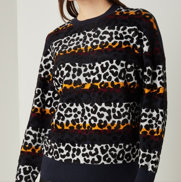 NWT Ted Baker Luniiaa Leopard Jumper Sweater SZ 3 / 8-1 - Picture 2 of 5